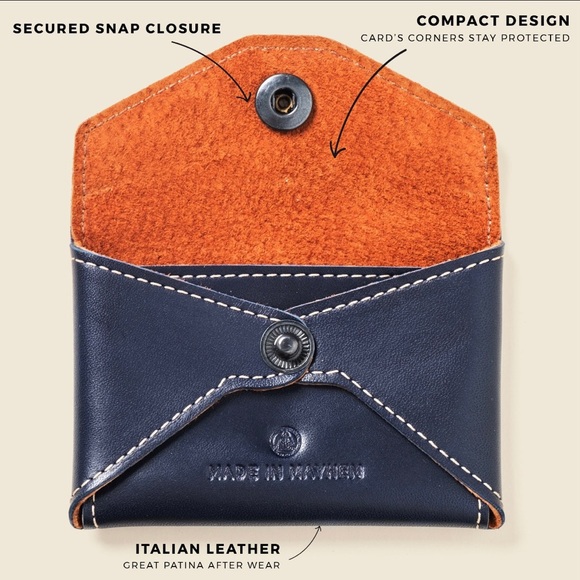 Navy Card Holder - Small Wallet - Coin Pouch - Picture 1 of 5